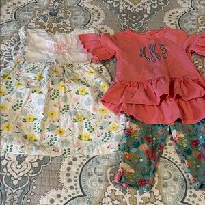 mGm Monogram Cecil and Lou Floral Dress and Pink Ruffle Butts Outfit